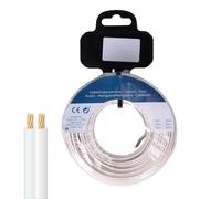 Zarivy Carrete de cable paralelo 2x0,75mm blanco 15m para audio, ideal para conexiones de sonido y sistemas de audio en casa o eventos.