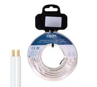 Zarivy Carrete de cable paralelo 2x0,75mm blanco 5m para audio, ideal para conexiones de sonido y transporte de señal.