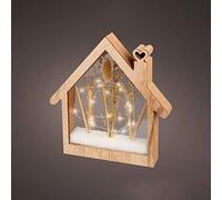 Zarivy Casita de madera 4,30x26x27cm con 25 microleds, decorativa y funcional para iluminar espacios y crear ambientes acogedores.