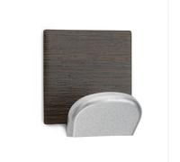 Zarivy Colgador Adhesivo de Base metálica y Madera wengué, Resistente y Decorativo, Ideal para organizar Espacios y Colgar Objetos Ligeros.