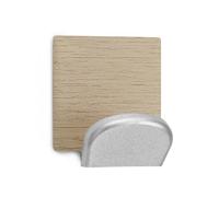 Zarivy Colgador Adhesivo metálico con Base de Madera de Arce, Ideal para organizar Espacios y Colgar Objetos livianos.