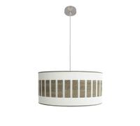 Zarivy Colgante de luz 2xE27, níquel y blanco, madera gris, medidas 50x50 cm, ideal para iluminar y decorar espacios modernos.