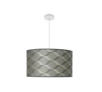 Zarivy Colgante de Moda con Portalámparas E27, Blanco y Tetris Gris, Dimensiones 50x50 cm, con Difusor, Ideal para Iluminación Ambientes.