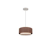 Zarivy Colgante doble de 1L en color marrón y beige, forma cilíndrica, ideal para decorar y proporcionar iluminación ambiental.