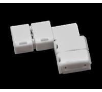 Zarivy Conector de tira LED 8 mm en esquina - Paquete plástico de 2 piezas, ideal para unir tiras LED en ángulo y facilitar la instalación.