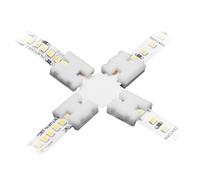 Zarivy Conector de tira LED en forma de X de 10 mm - Paquete de 2 piezas, ideal para conexiones rápidas y versátiles en proyectos de iluminación.