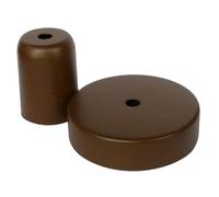 Zarivy Conjunto de florón y portalámparas metálicos marrones, ideal para decorar y dar iluminación a espacios interiores.