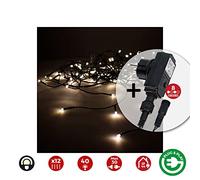 Zarivy Cortina de luces LED multifunción 2x0,5m con 12 tiras y programador, 40 luces blancas cálidas ideal para decoración y ambientación.