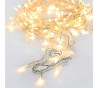 Zarivy Guirnalda a pilas multifuncional con 96 LEDs, cable transparente, luz blanco cálido, 7.5 m, ideal para decoraciones y ambientaciones.