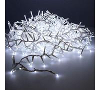 Zarivy Guirnalda LED exterior, 21 m, 750 LEDs, parpadeante, cable blanco, ideal para decoraciones festivas y ambientación de espacios.