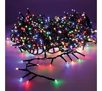 Zarivy Guirnalda LED parpadeante, 750 LEDs, 21m, blanco cálido y multicolor, ideal para decorar eventos y crear ambientes festivos.