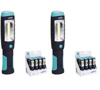 Zarivy Linterna de Trabajo Foton LED + COB, imán y gancho. Potente iluminación de 320 lm. Compacta (21,5 x 5 x 4,5 cm) y ligera. Funciona con 3 pilas AAA (incluidas). Ideal para cualquier tarea.