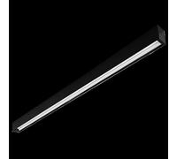 Zarivy Luz de techo lineal negra 1400 mm, 45W, bloque terminal, 3000K-5000K, 6300 Lm, regulable, IP20, ideal para iluminación ambiental y funcional.