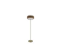 Zarivy Pie de salón de cuero y madera oscura, casquillo E27, ideal para iluminación decorativa y ambientes elegantes.