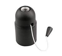 Zarivy Portalámparas E27 negro con interruptor liso, ideal para iluminación de espacios y regulable en encendido y apagado.