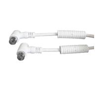 Zarivy Prolongador acodado para TV y video, filtro de 9.5mm, 2.5m, color blanco; ideal para conexiones en espacios reducidos.