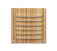 Zarivy Rejilla de Aluminio 100x100 mm, acabada en Madera Clara, Ideal para ventilación y diseño Interior.