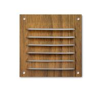 Zarivy Rejilla de Aluminio 100x100 mm, Color Madera Oscura, Ideal para ventilación y diseño en Interiores.