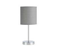 Zarivy Sobremesa Cromo 1xe14 con Pantalla Gris, Dimensiones 37x16x16 cm, Ideal para Iluminar Espacios Modernos y Decorativos.