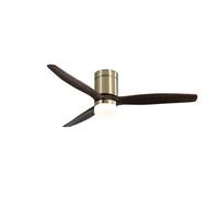 Zarivy Ventilador 20W DC Águila con diseño en cuero, 3 aspas de roble, 6 velocidades, control remoto y temporizador. Dimensiones: 30,5 x 132 x 132 cm. Ideal para cualquier espacio.