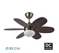 Zarivy Ventilador DC 6 aspas, medidas 41x85 cm, con control remoto y temporizador, ideal para refrescar espacios y mejorar la circulación del aire.