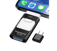 ZARMST Memoria USB 256GB para i-Phone y Android，4 en 1 USB 3.0,Negro