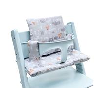 ZARPMA Cojín para trona compatible con Stokke Tripp Trapp Chiar, inserto de tela de algodón, relleno de algodón (bosque gris)