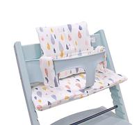 ZARPMA Cojín para trona compatible con Stokke Tripp Trapp Chiar, inserto de tela de algodón, relleno de algodón (gotas coloridas)