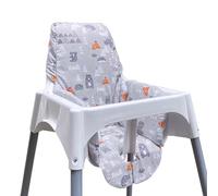 ZARPMA Fundas de asiento compatibles con la silla alta IKEA Antilop, superficie de algodón y relleno de algodón, con protección para los pies, funda de silla alta plegable para bebé para el cojín de