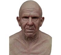 ZARQ Another Me The Elder - Máscara realista de látex con cara arrugada para fiesta de Halloween, mascarada, accesorio para la cabeza