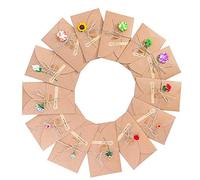 ZARRS Tarjeta de Felicitación y Sobres,13 Multipack Papel Kraft Sobres con Flores Blanco Retro Kraft Tarjetas Grande para Regalo Cumpleaños Boda Aniversario Navidad