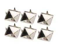 ZASCHMOY 100 Remaches Punk de Pirámide Cuadrada con 4 Garras de Metal para Pulseras de Cuero, Ropa, Zapatos, Bolsos, Latón Inoxidable con Acabado Galvanizado (SILVER #14)