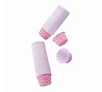 ZASCHMOY 100 Uds. Fundas de Papel de para Revestimiento de Magdalenas y Pasteles, Tazas para Hornear Muffins a Prueba de Grasa para Fiestas y Bodas, 8 Opciones de Colores Vibrantes (lunares rosas)