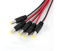 ZASCHMOY 10PCS DC Power Pigtail para Cámara de Seguridad | Cable de Enchufe de Alimentación Macho y Hembra de 12 V | 11" de Longitud | Indicación de Polaridad | Conector Universal 2,1 Mm X 5,5 Mm