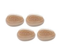 ZASCHMOY 4pcs Desplegando el Cabello con Dientes Suaves, Redondo Ergonómico para Masaje en el Cuero Cabelludo Seco y Húmedo, Material de Paja de Trigo