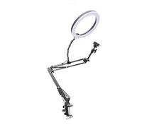 ZASCHMOY Anillo de Luz Superior con Clamp/Holder para Teléfono - Iluminación de Escritorio Ajustable para Maquillaje de Belleza, Arte de Uñas y Transmisión en Vivo - 30 Opciones de Iluminación y