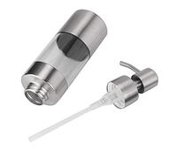 ZASCHMOY Botella Dispensadora de Líquido Manual de Acero Inoxidable ABS Transparente, Adecuada para Desinfectante de Manos, y champú, Imprescindible para los Baños del Hogar y del Hotel, Conveniente