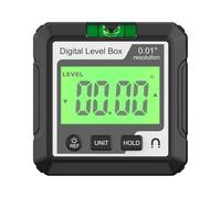 ZASCHMOY Buscador de ángulos Digital, Herramienta de Nivel Electrónico con Base Magnética con Pantalla LCD para Ingeniería de Construcción de Carpintería, Función de Retención de Datos (BLACK)