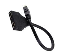 ZASCHMOY Cable Adaptador Divisor Macho a Doble Hembra de Interfaz Multimedia de Alta Definición 1080P para TV HD, Monitor LCD y - Cable Divisor Portátil de 1 a 2 Vías, 30 Cm