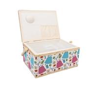 ZASCHMOY Caja de Costura de mano: Cesta de Costura Multicapa de Gran Capacidad con Bandeja Desmontable y Cómodo para Tijeras, Agujas y Alfileres