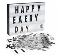 ZASCHMOY Caja de Luz de Cine con Letras, Buzón LED Cálido para Decoración de Habitaciones, Incluye 96 Pegatinas de Letras, Perfecto para Fiestas y Eventos