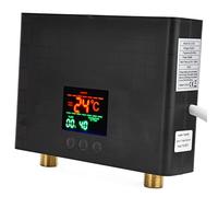 ZASCHMOY Calentador de Agua Eléctrico Instantáneo sin Tanque de 5500 W, Equipado con Panel Táctil y Control Remoto, Adecuado para Uso en Cocina y Baño, Rango de Temperatura 30-55 ℃, Fuente de (BLACK)