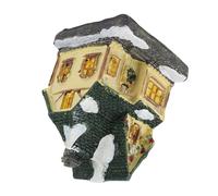 ZASCHMOY Casa de Pueblo Navideña Decoración Iluminada por LED - Casa Navideña de Resina Vintage con Detalles Exquisitos para la Decoración del Hogar - Regalo Navideño 8,5x8x10,5 Cm (Tipo B)