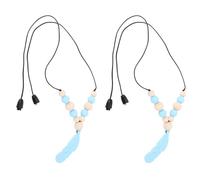 ZASCHMOY Collar Masticable Sensorial Collar Masticable de Silicona Suave para Niños con Colgante para Reducir la Masticación de los Dedos (BLUE)