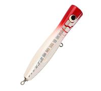 ZASCHMOY Colores Atractivos Popper Fishing Lure Wooden 7.1 Pulgadas con Diseño Reflectante para Lubina, Atún, GT - Señor de Pesca de Madera Grande Ideal para Agua Dulce y Agua Salada (02#)