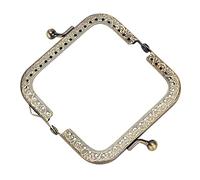 ZASCHMOY Dos Asas para Bolsos de Bricolaje, Asas Cuadradas de Metal en Relieve de Latón Verde, Adecuadas para Hacer Sus Propios Accesorios para Bolsos. (aleación)