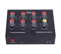 ZASCHMOY Ecualizador EQ de 7 Bandas Ecualizador de Sonido Digital de 2 Canales con Ajuste Alto y bajo de 12 DB, Enchufe de 3,5 Mm, CC 5-12 V para Entusiastas de la Música y los Juegos
