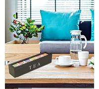 ZASCHMOY Esta Caja de Almacenamiento de té de Madera con 6 Compartimentos Es Perfecta para los Amantes del té. Cuenta con un Elegante Diseño Retro y Espacio para Guardar Bolsas de dulces. (WHITE)
