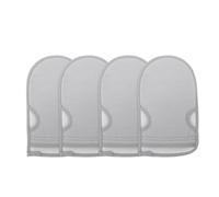 ZASCHMOY Guante Exfoliante para el Cuerpo, con Dos Orificios para el Pulgar, para Limpieza Profunda y Preparación Previa Al Bronceado, 4 Piezas, Fibras de Viscosa Grises, Algodón (conjunto de