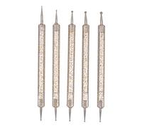 ZASCHMOY Juego de 5 Bolígrafos para Punteo de Uñas, Esmalte de Gel UV, Uñas Acrílicas con Puntas de Doble Punta para Puntear Detalles Finos, Herramientas de Manicura DIY